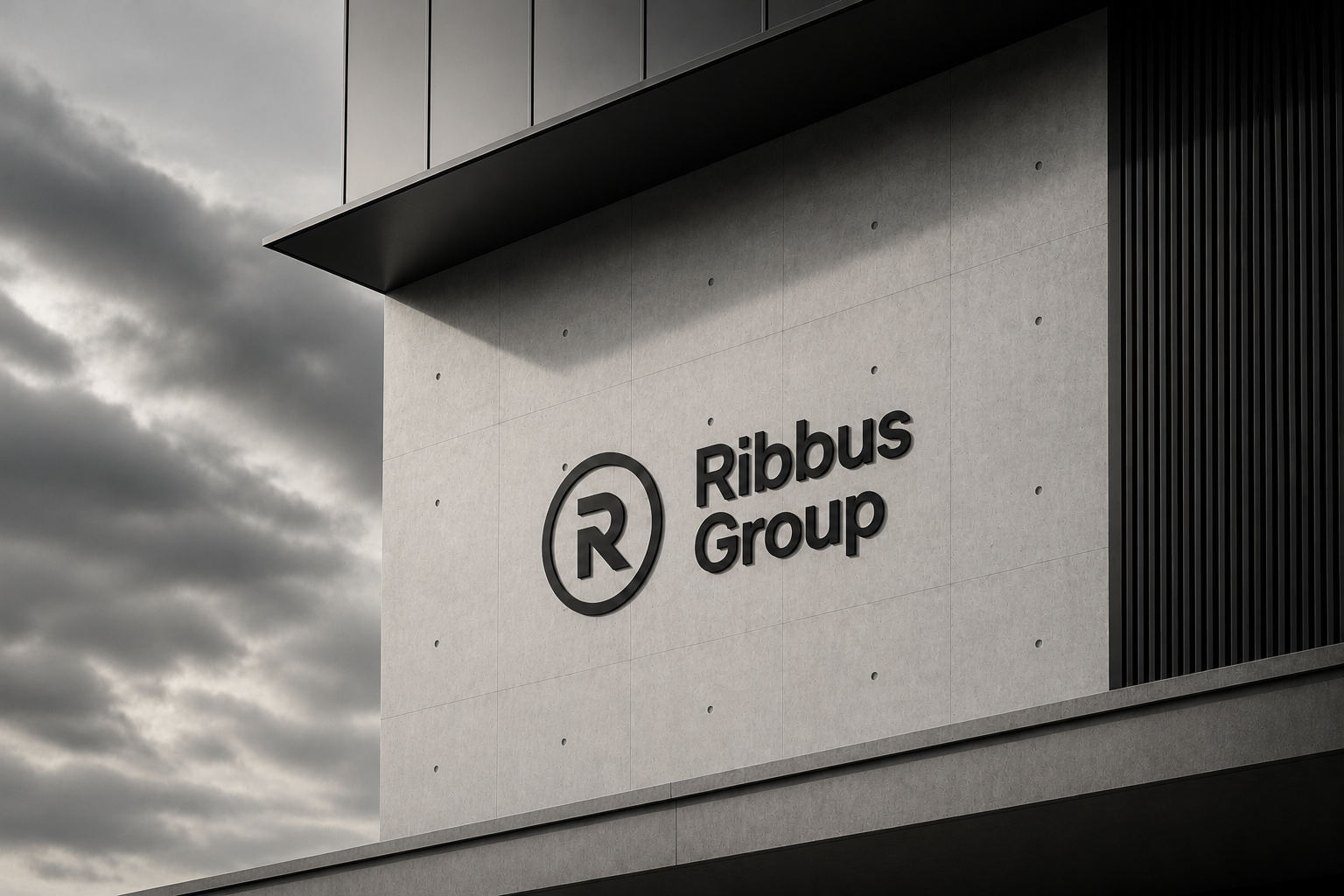 Imagen editorial de la identidad arquitectónica de Ribbus Group